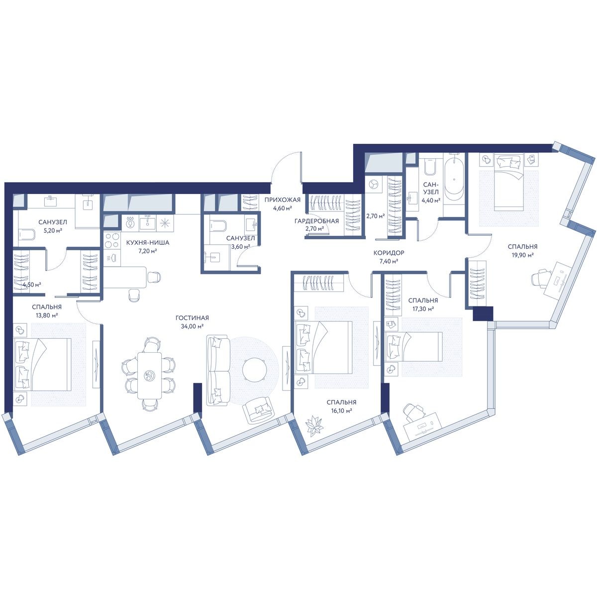 Планировка 143.4 м²