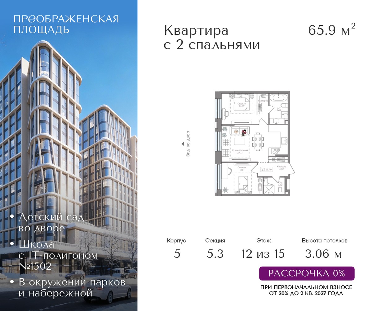 Планировка 65.9 м²