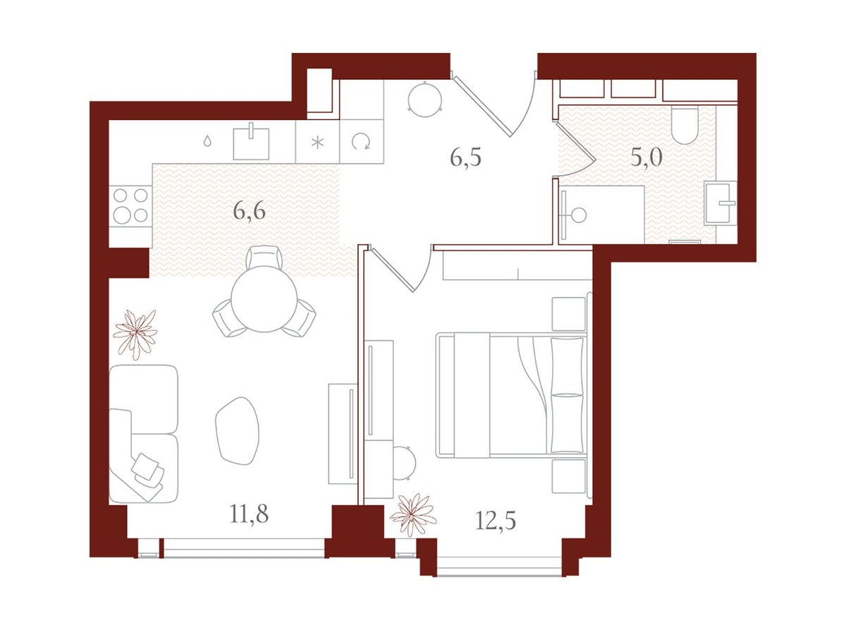 Планировка 42.4 м²