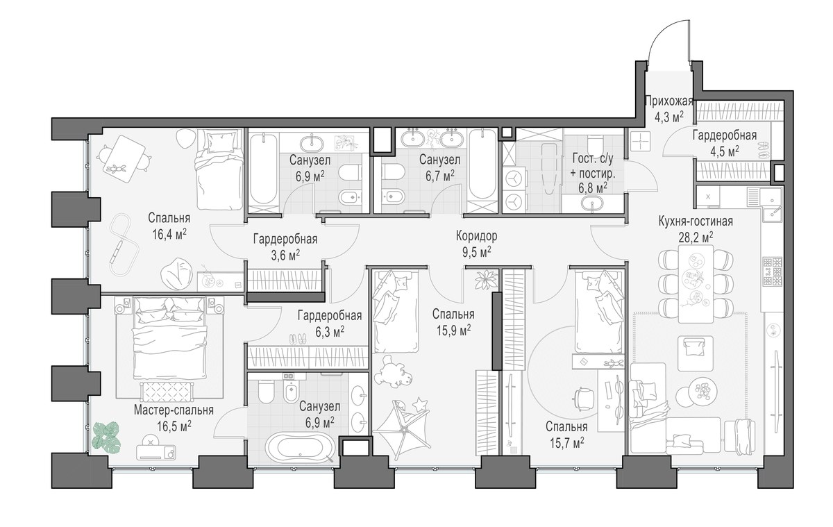 Планировка 148.8 м²