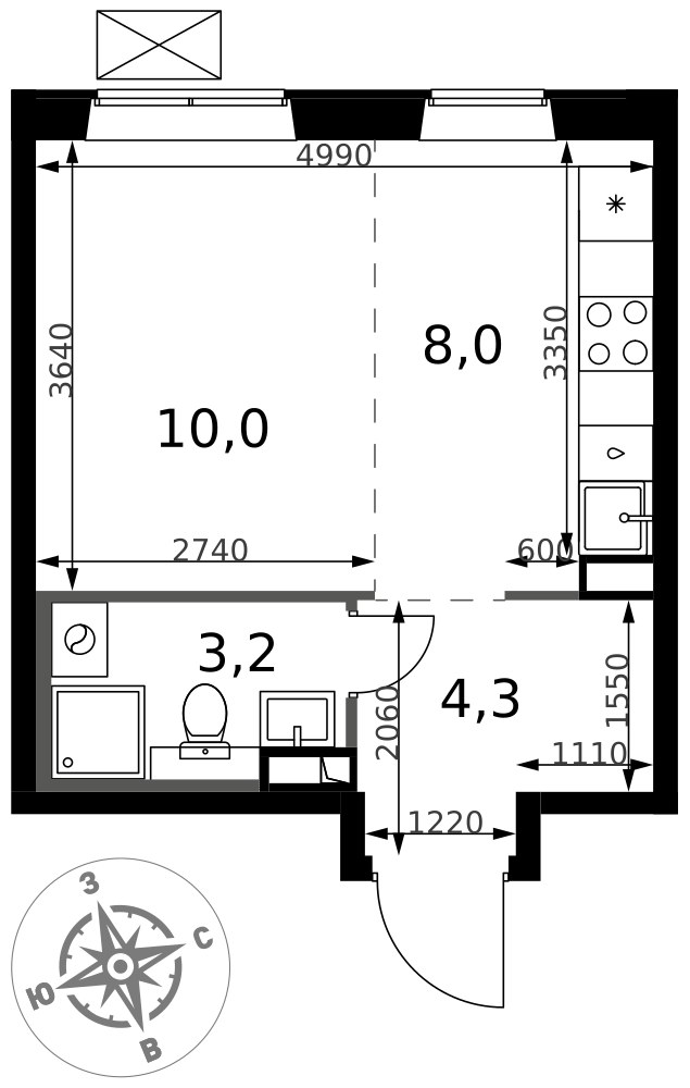 Планировка 25.5 м²