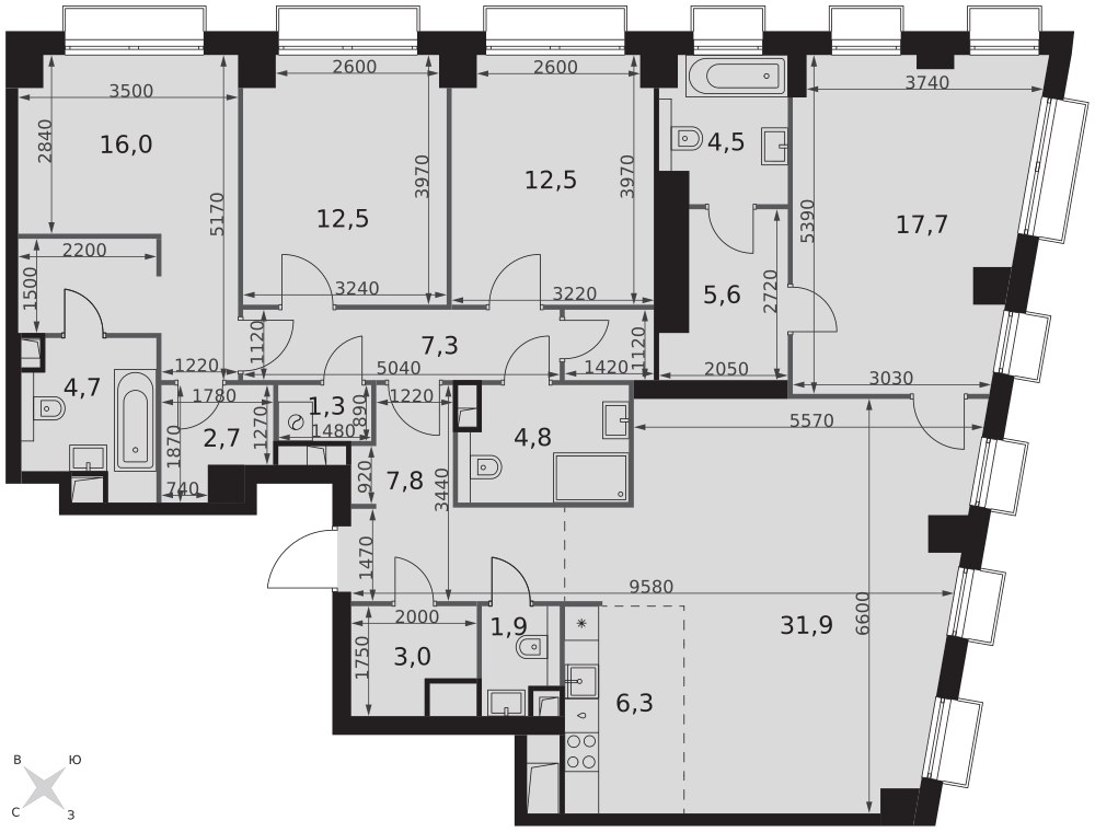 Планировка 140.5 м²