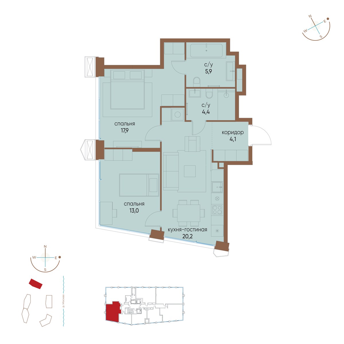 Планировка 65.5 м²