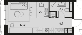 Планировка 29.4 м²