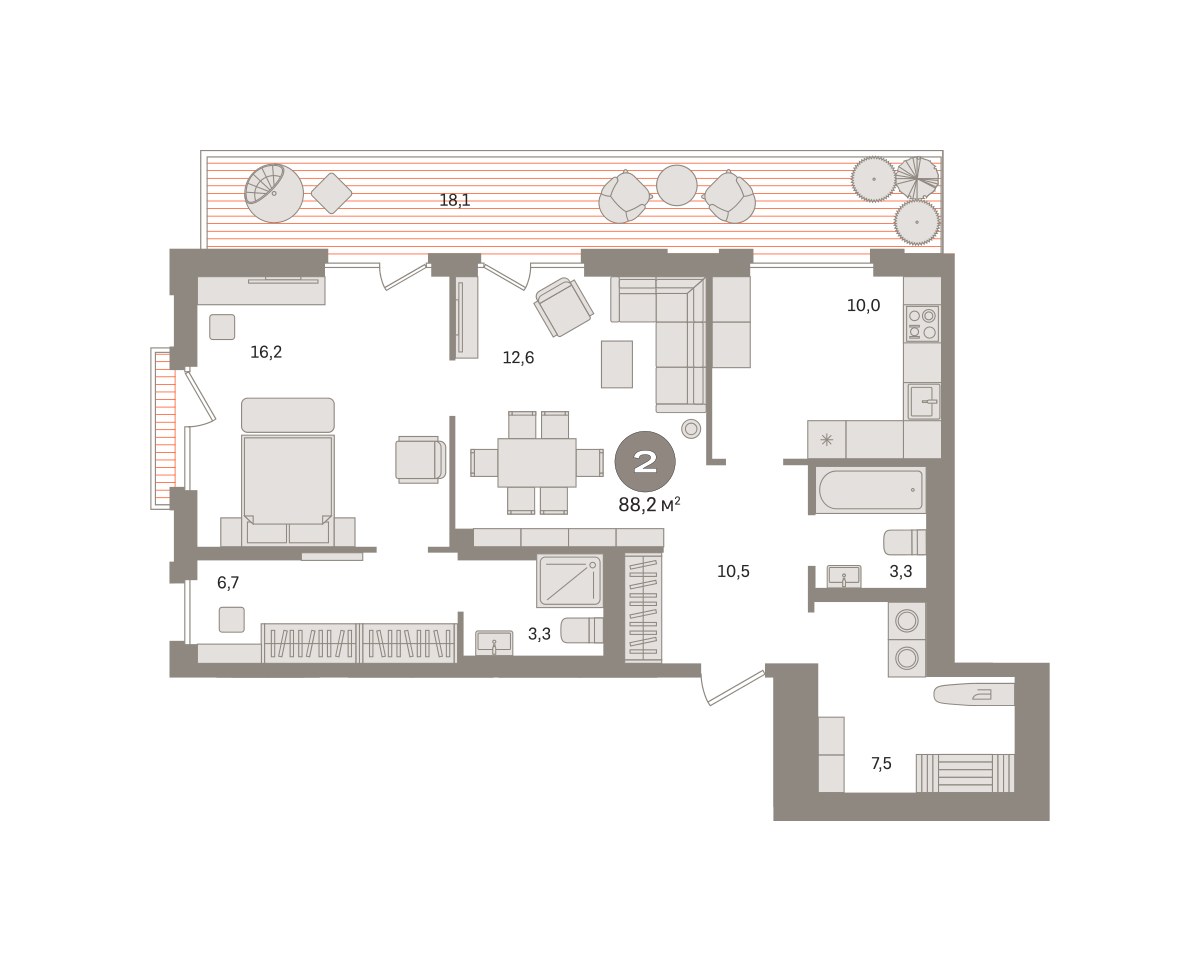 Планировка 88.16 м²