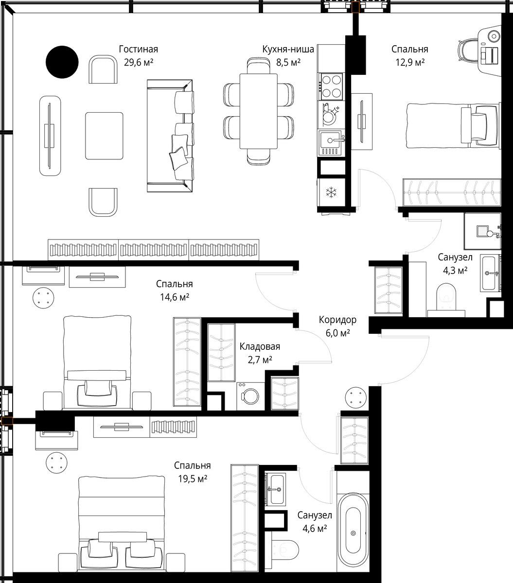 Планировка 102.7 м²