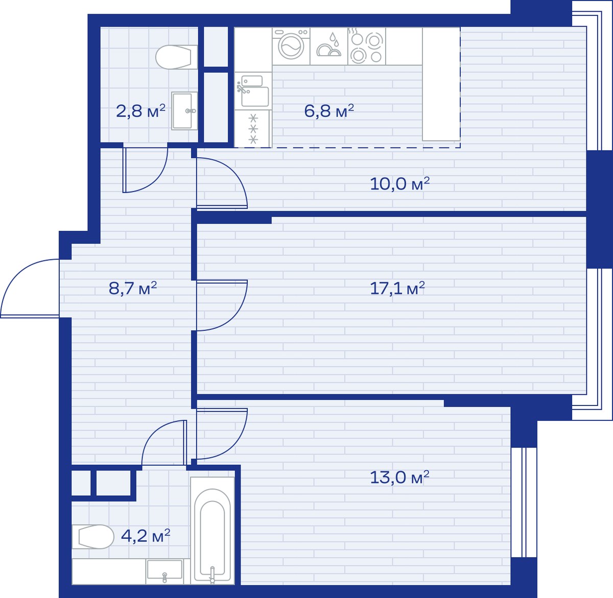 Планировка 63.0 м²