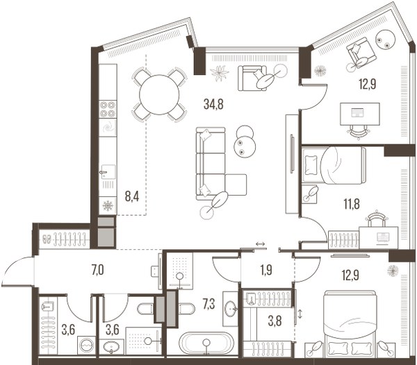 Планировка 108.0 м²