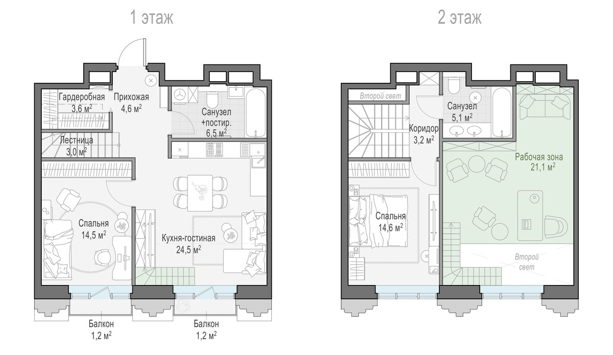 Планировка 80.6 м²