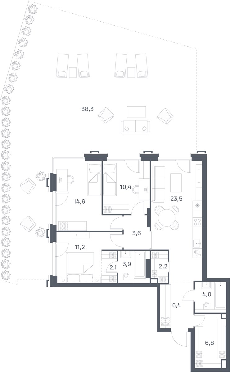Планировка 127.0 м²