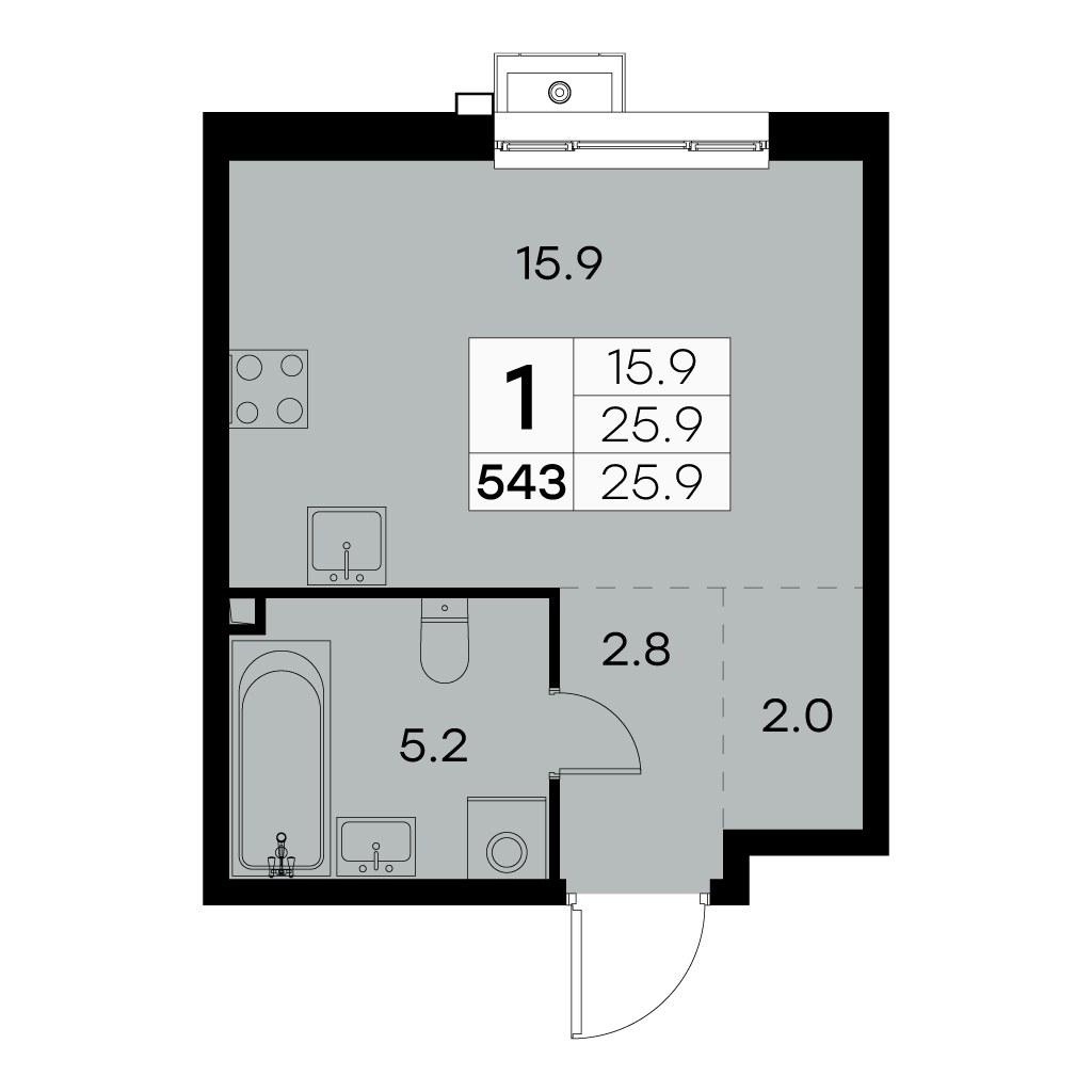 Планировка 25.9 м²