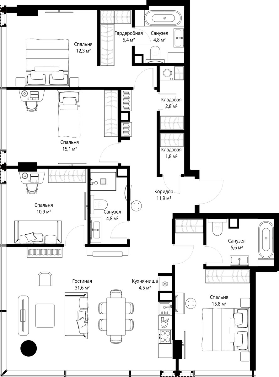Планировка 127.3 м²