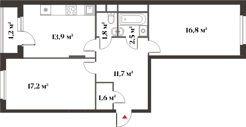 Планировка 65.0 м²
