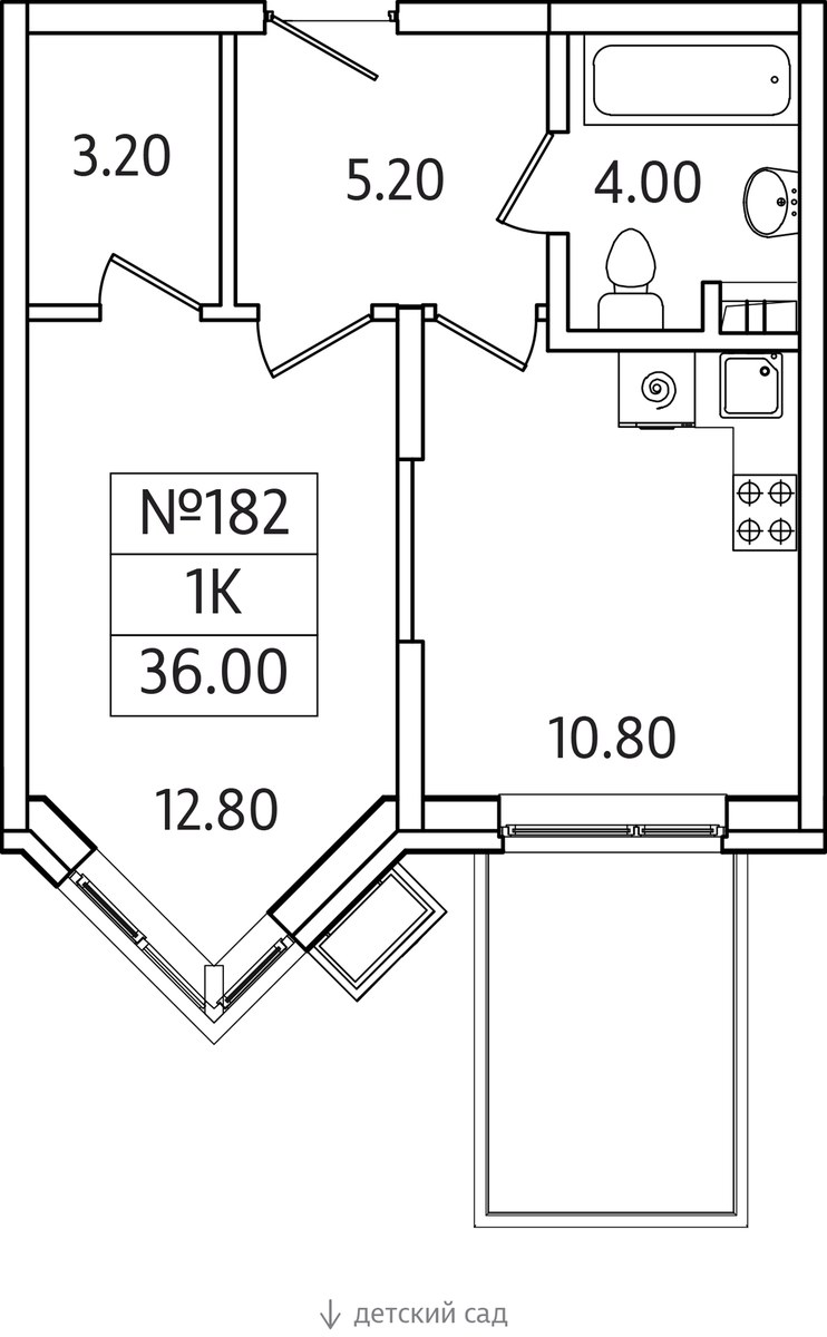 Планировка 36.0 м²