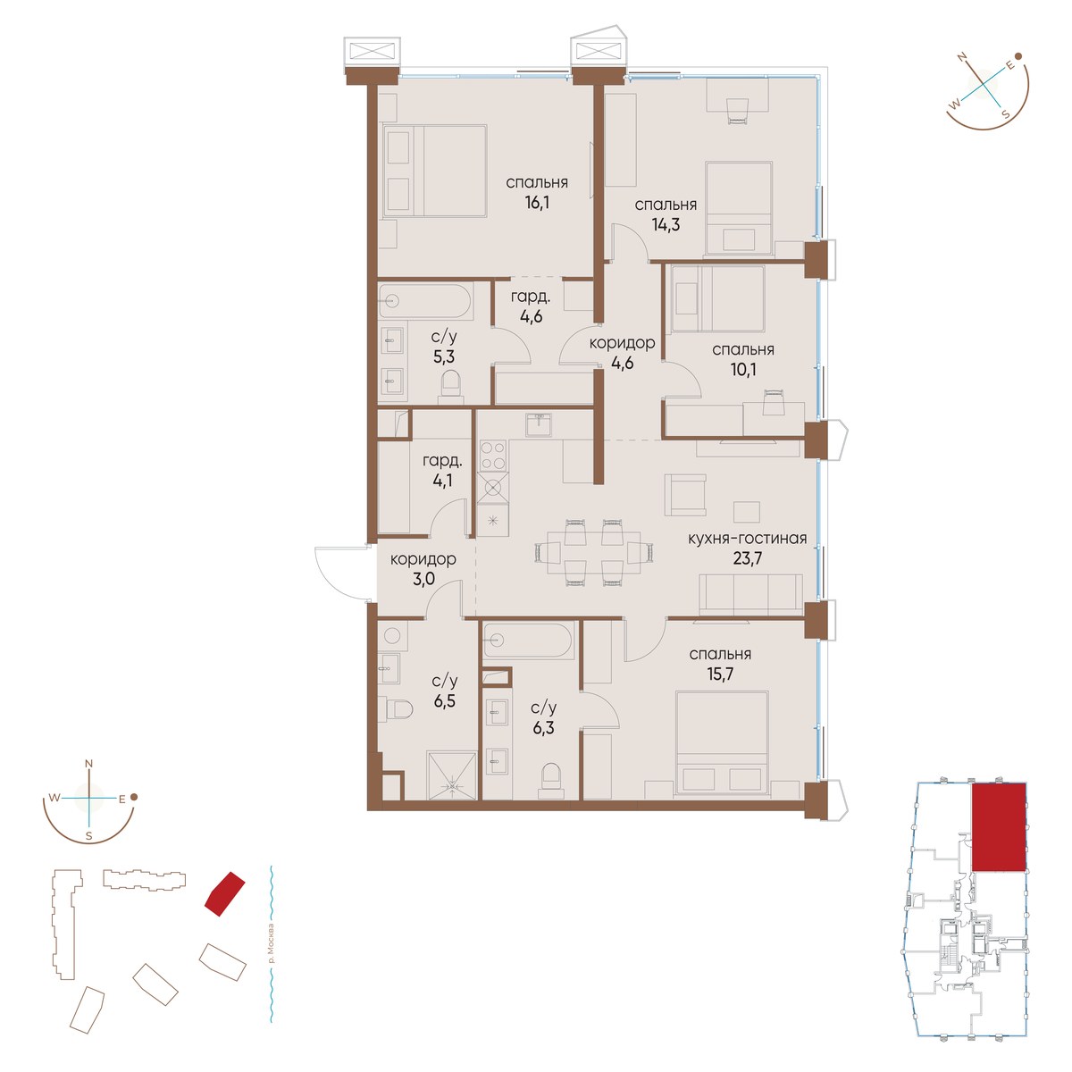 Планировка 114.3 м²