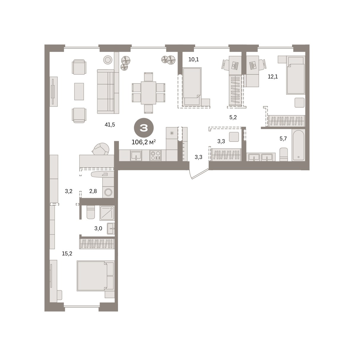 Планировка 106.19 м²