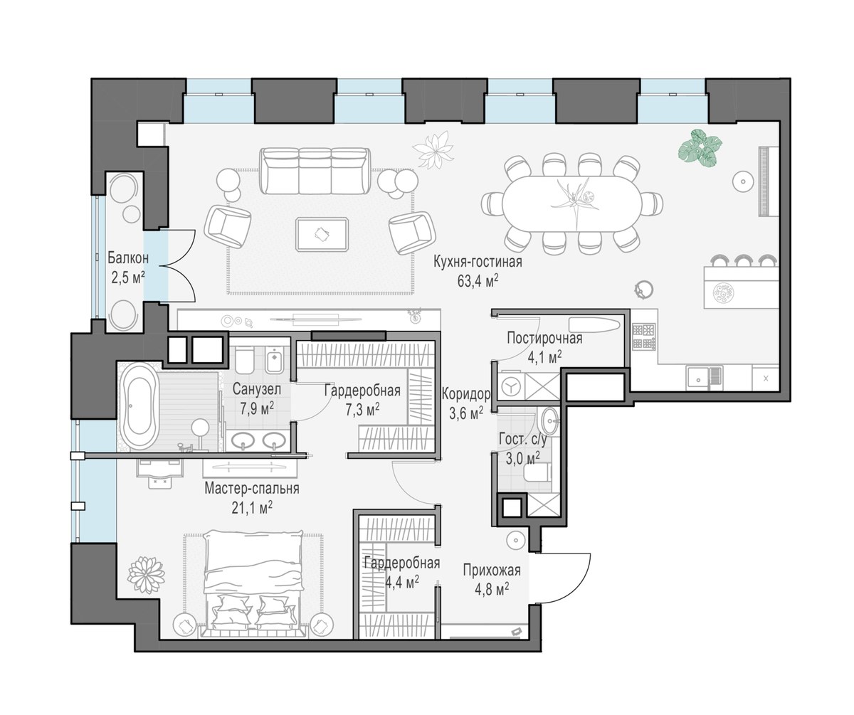 Планировка 119.9 м²