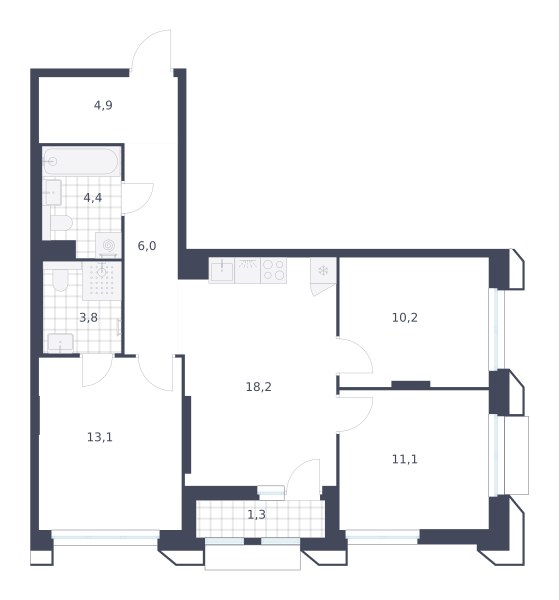 Планировка 73.0 м²