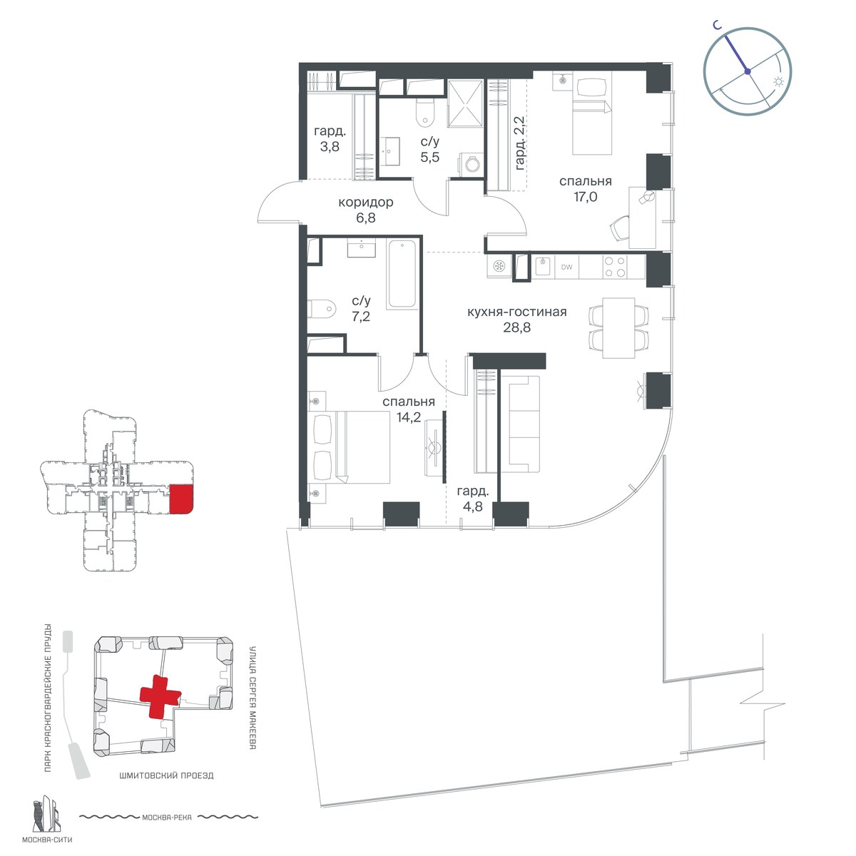 Планировка 90.3 м²