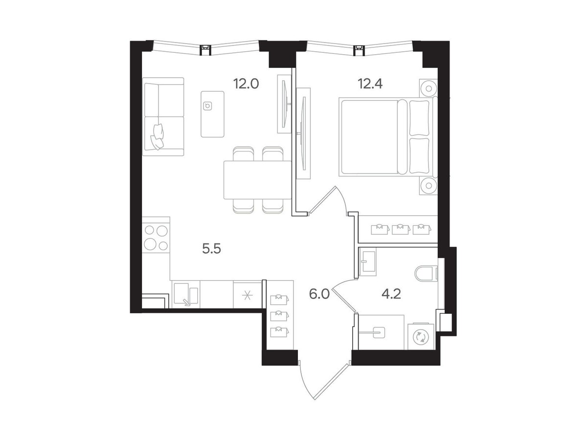 Планировка 40.1 м²
