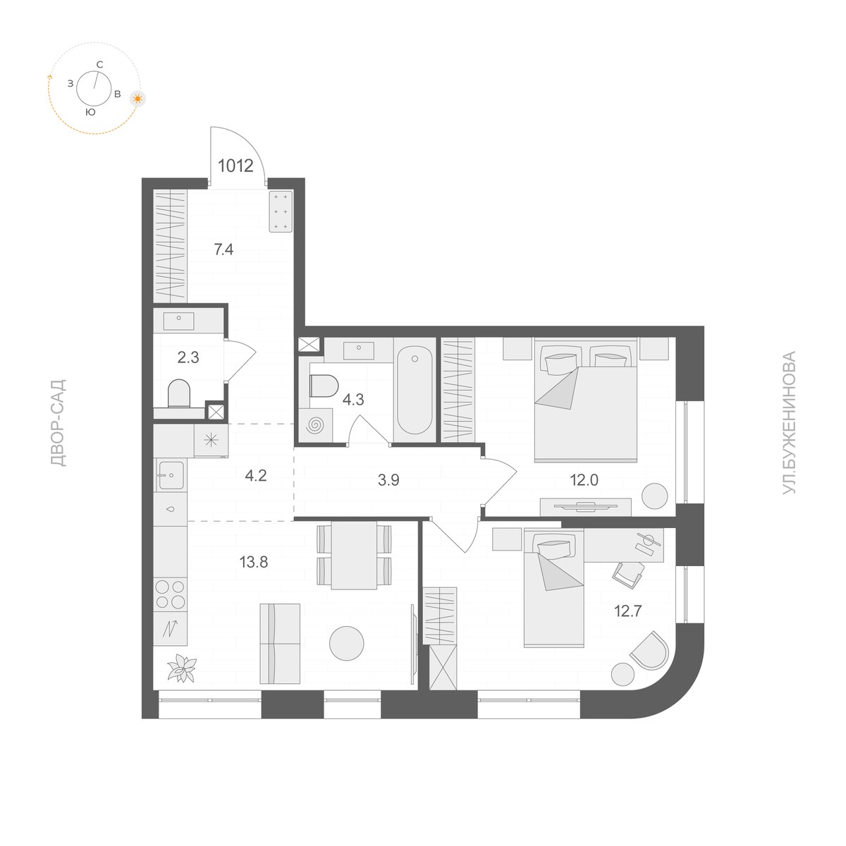 Планировка 60.6 м²
