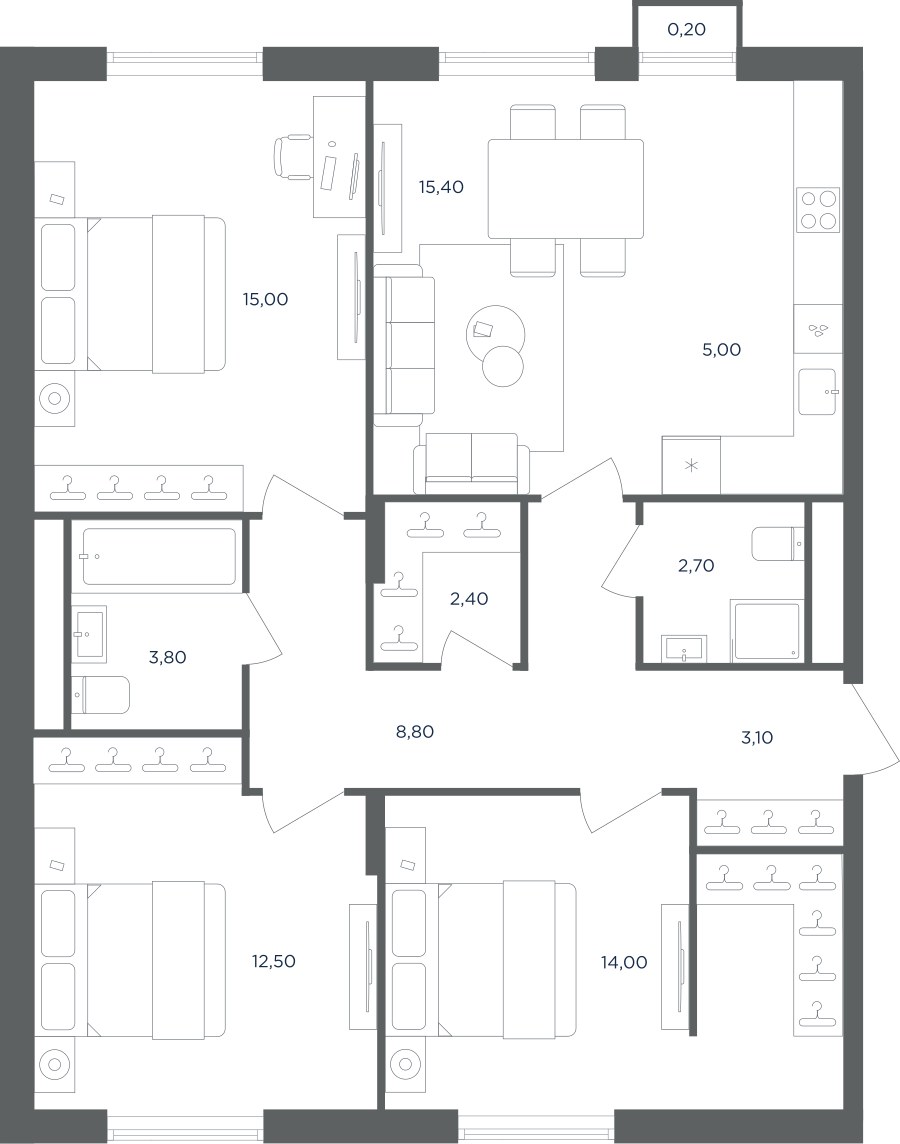 Планировка 81.7 м²