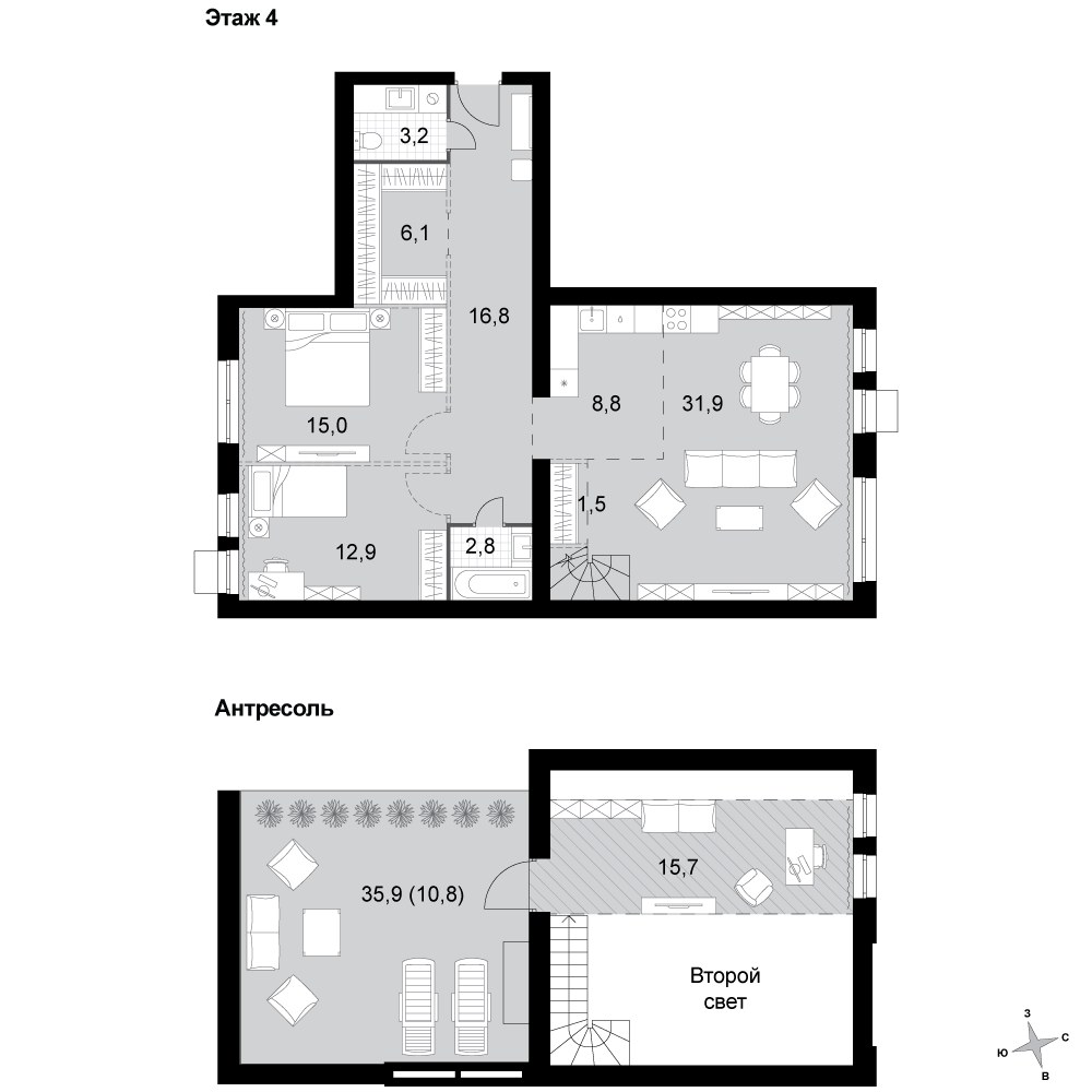 Планировка 125.5 м²