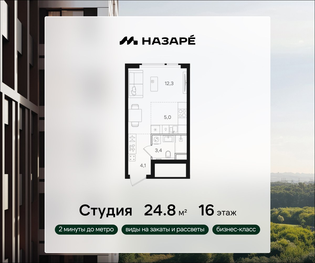 Планировка 24.8 м²