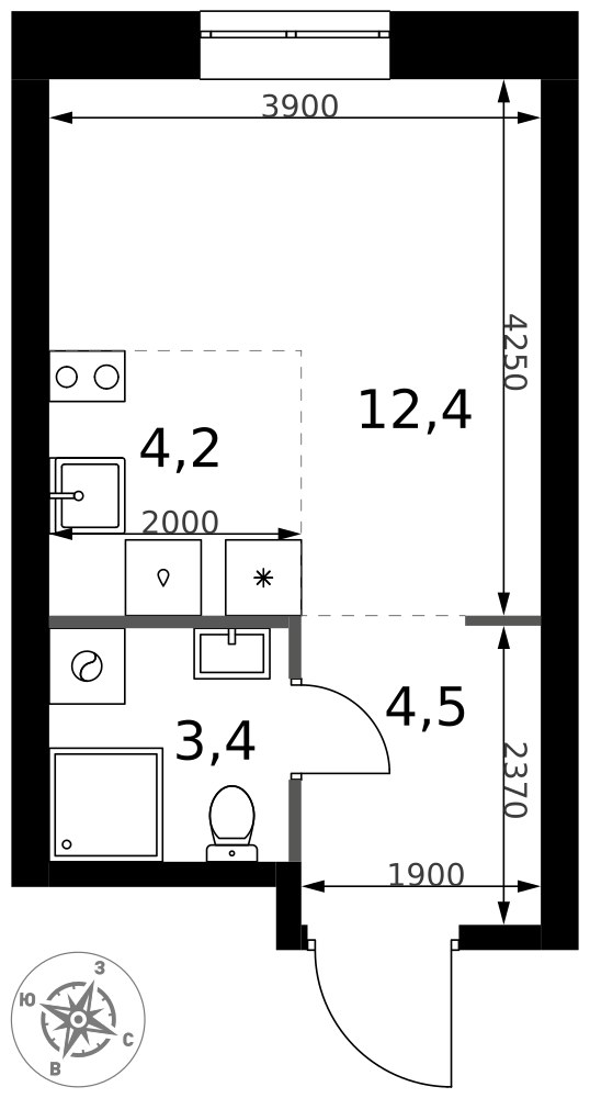 Планировка 24.5 м²