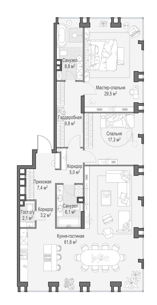 Планировка 150.5 м²