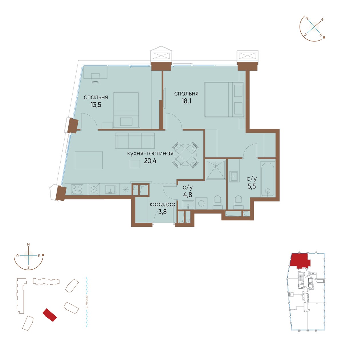 Планировка 66.1 м²