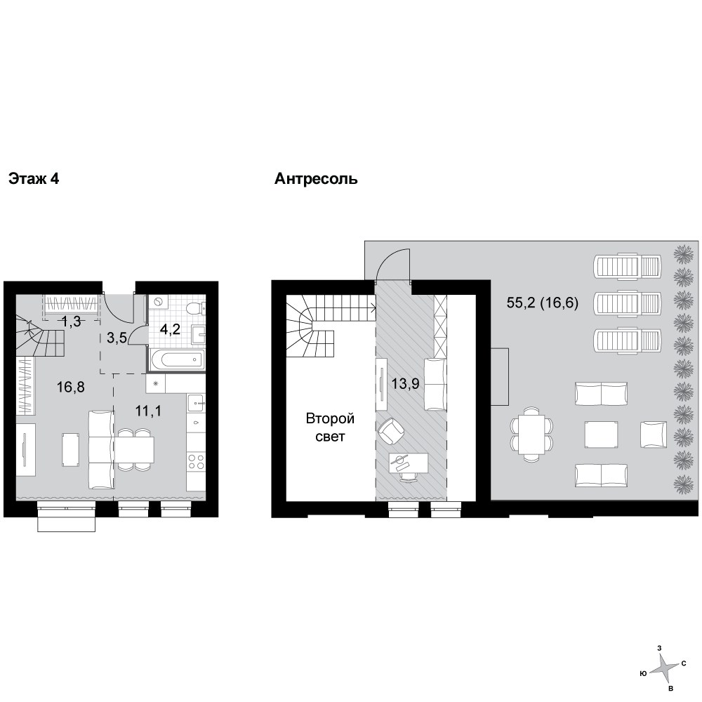 Планировка 67.4 м²