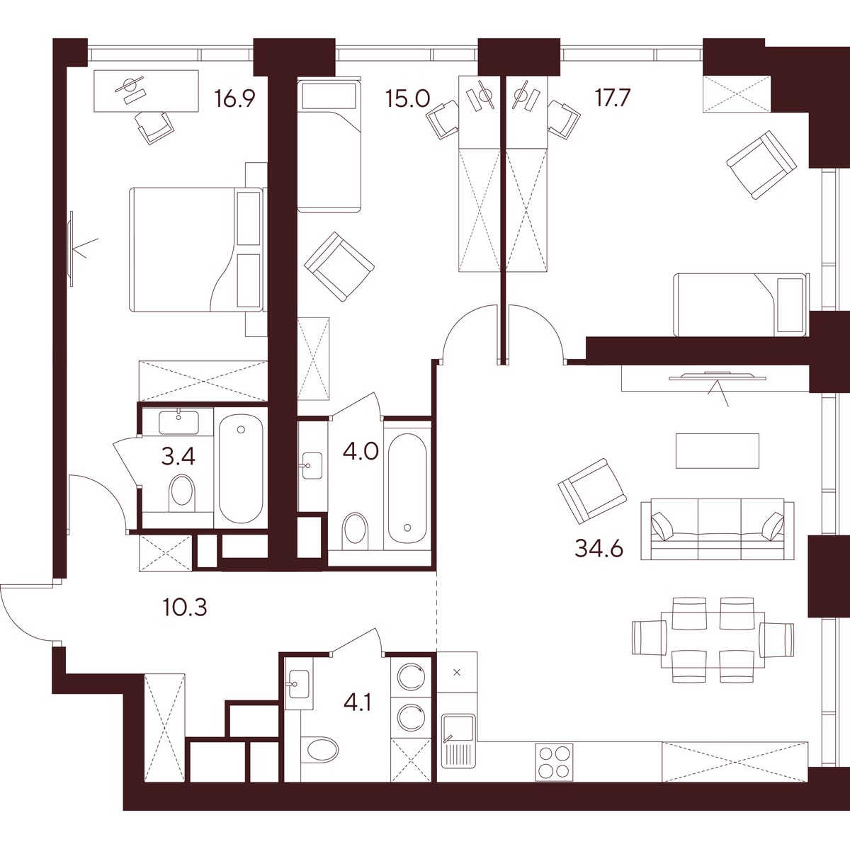 Планировка 106.0 м²