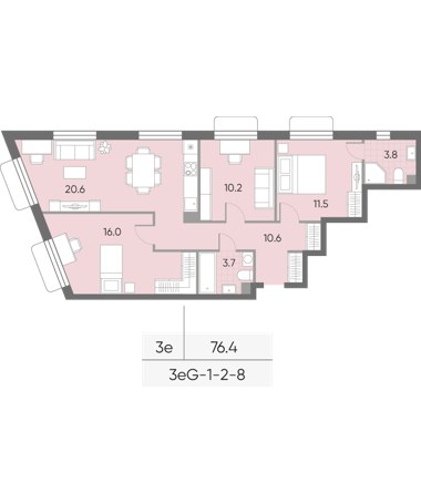 Планировка 76.4 м²
