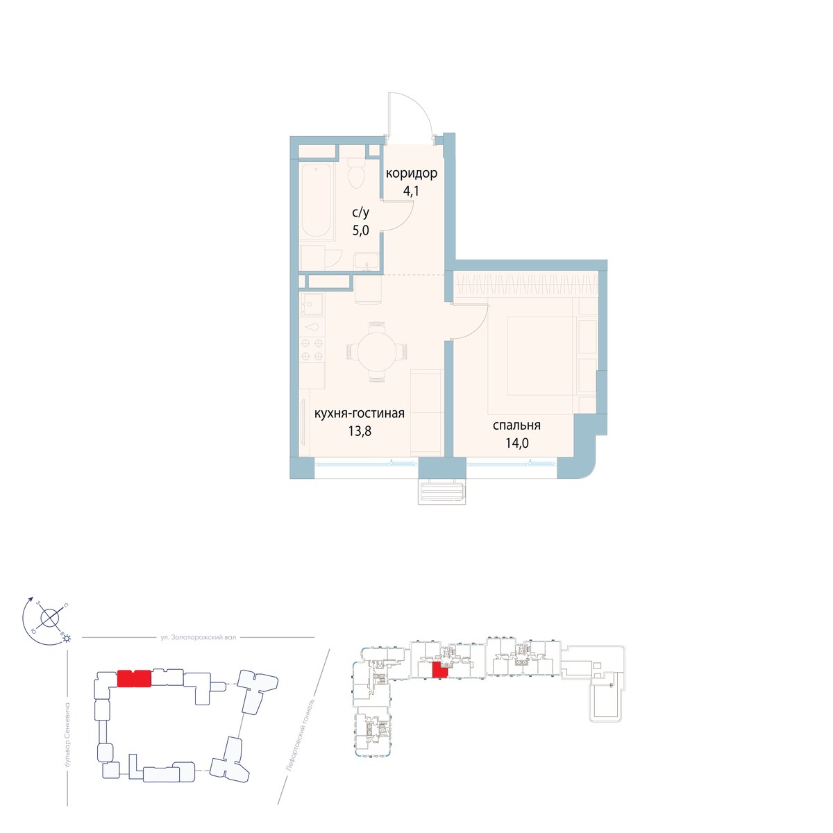 Планировка 36.9 м²