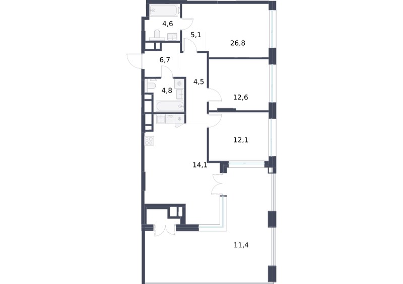 Планировка 102.7 м²