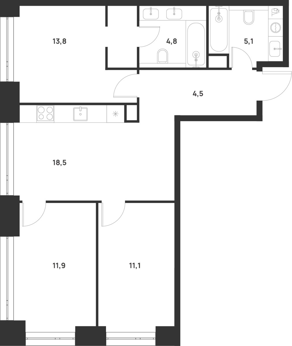 Планировка 69.7 м²