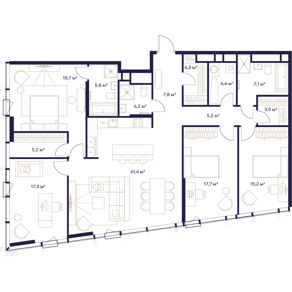 Планировка 156.1 м²