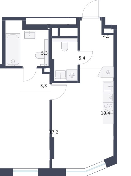 Планировка 49.1 м²