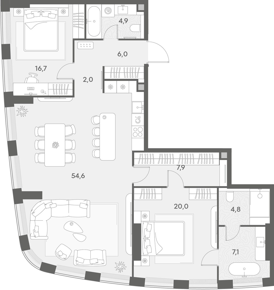 Планировка 124.0 м²