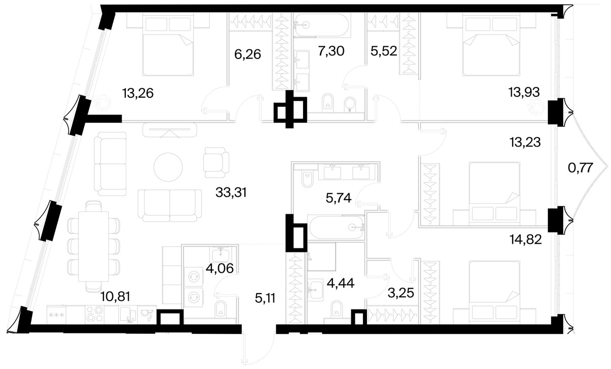 Планировка 141.81 м²