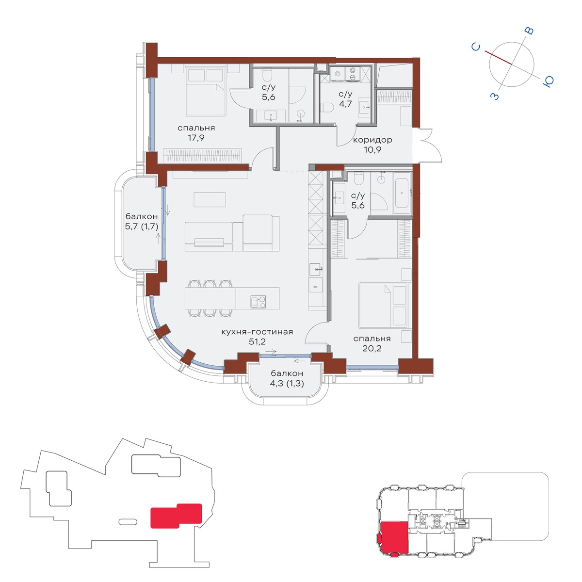 Планировка 119.1 м²