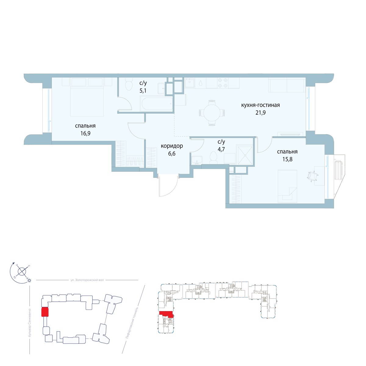 Планировка 71.0 м²
