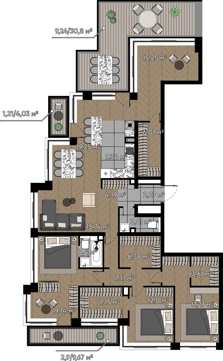 Планировка 165.27 м²