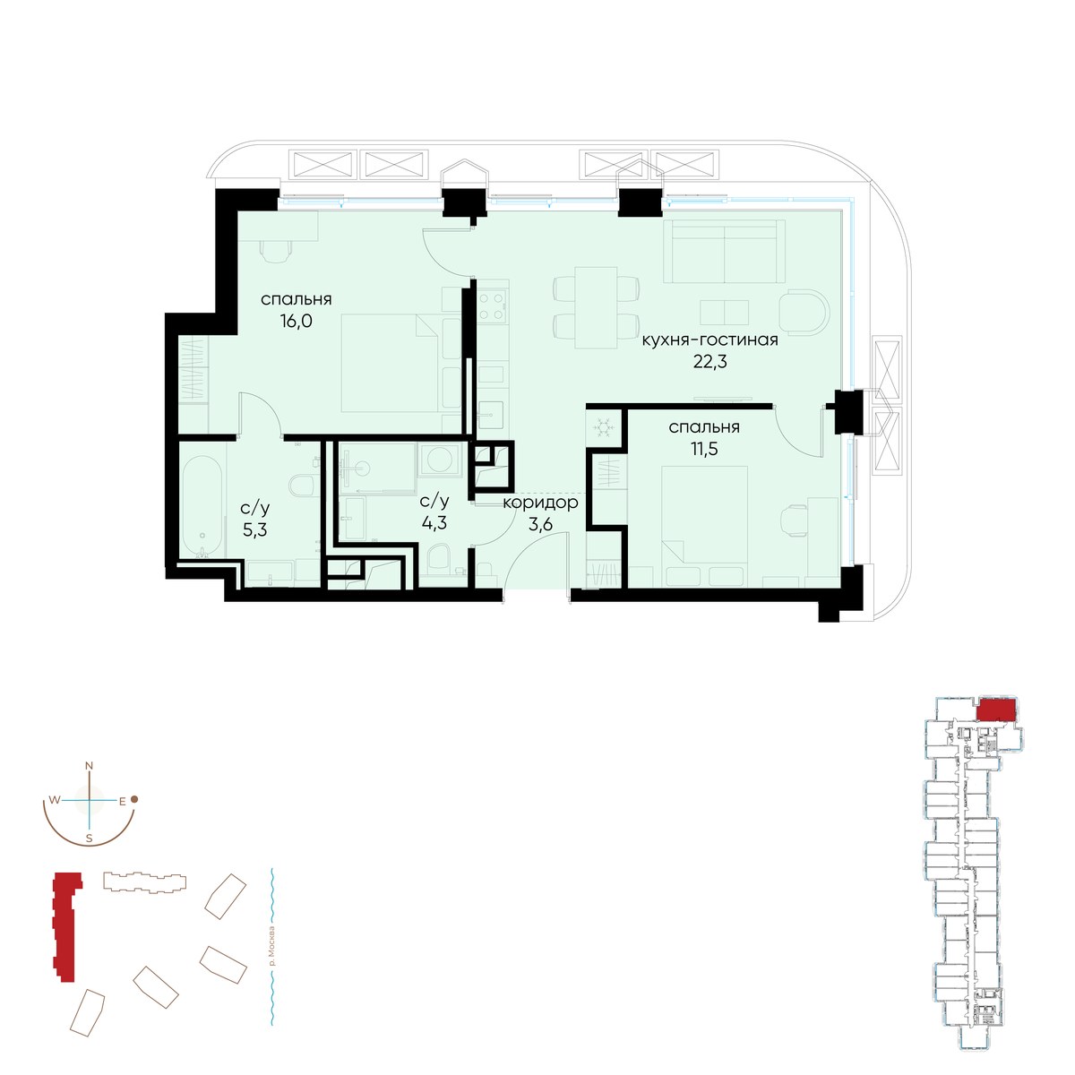 Планировка 63.0 м²