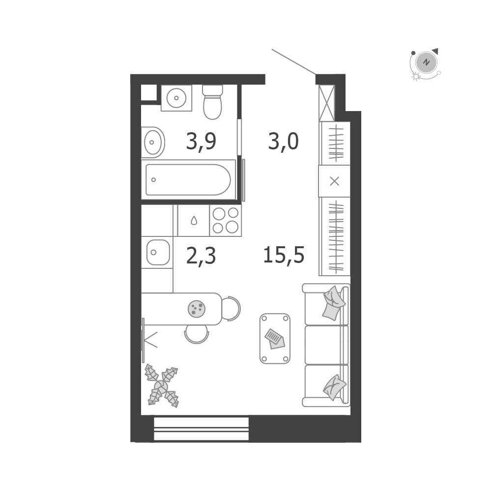 Планировка 24.7 м²