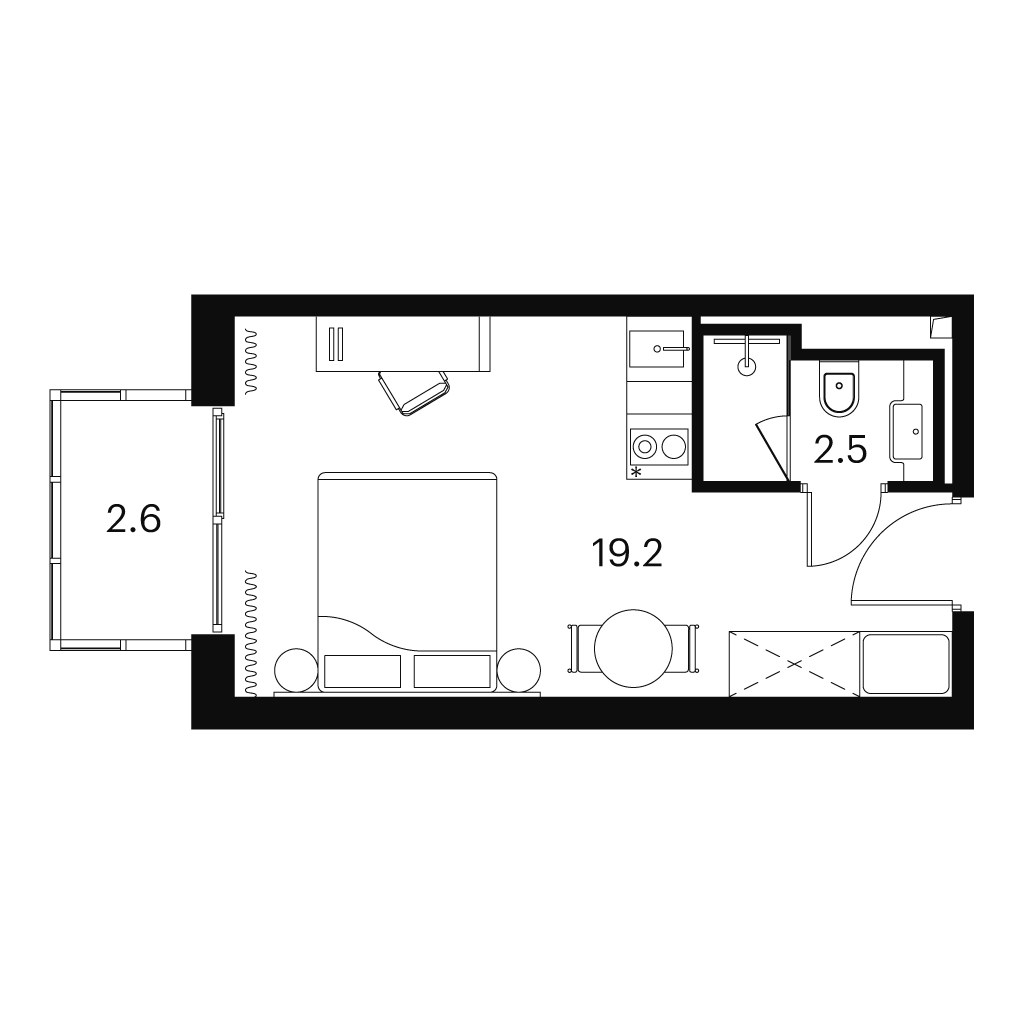 Планировка 24.3 м²
