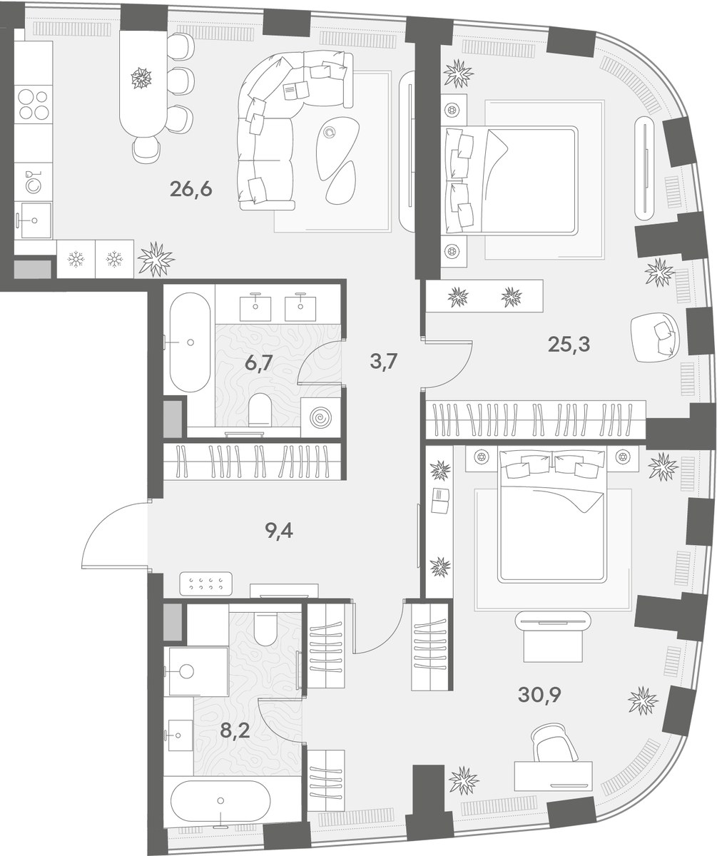 Планировка 110.8 м²