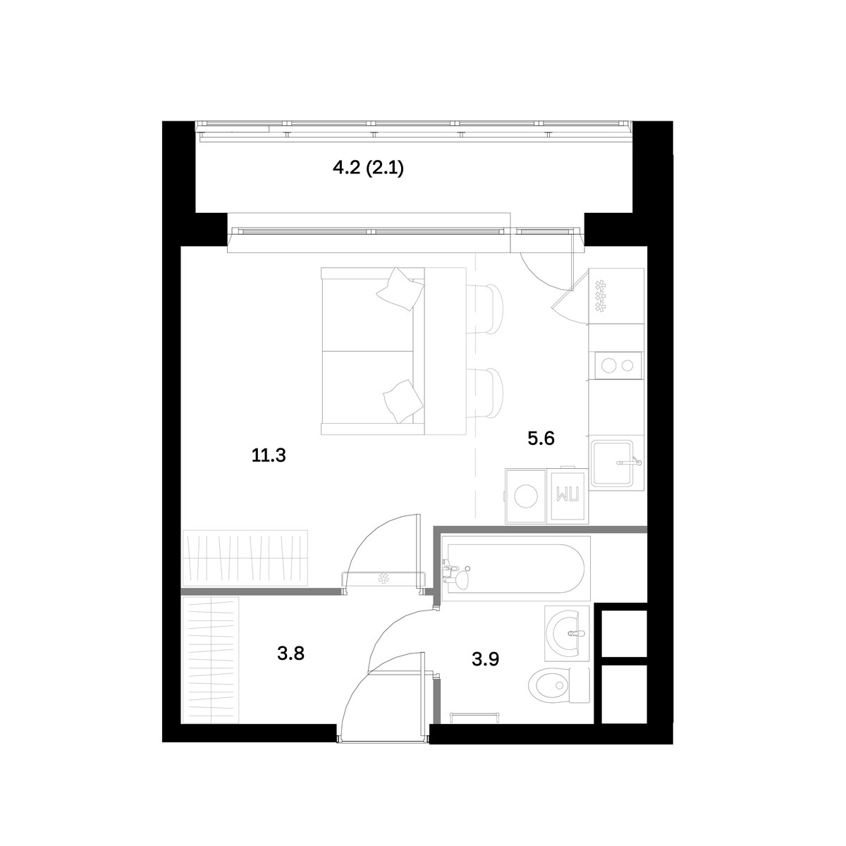 Планировка 26.7 м²