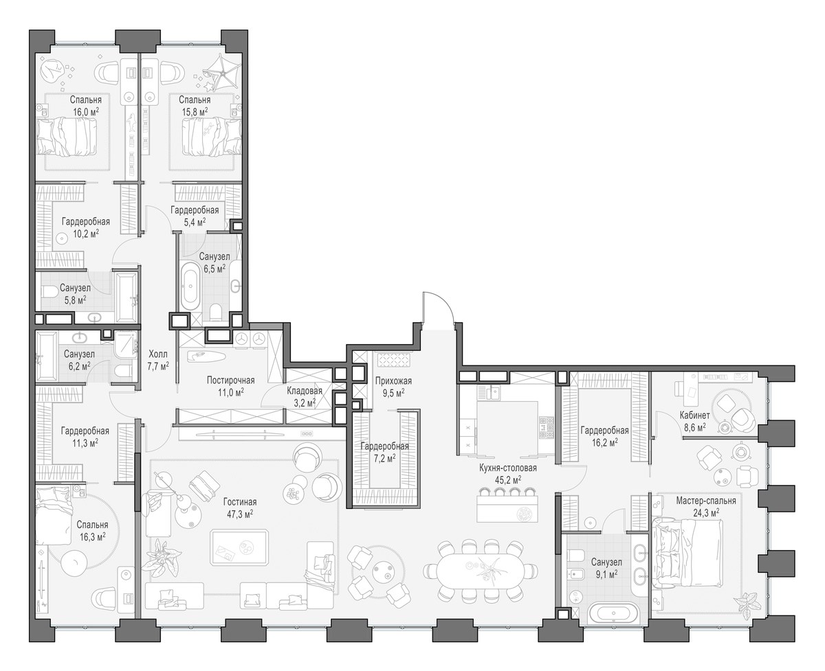 Планировка 283.1 м²